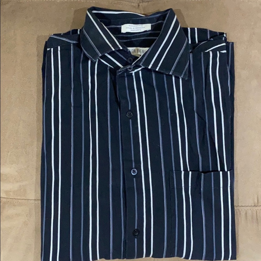 Button Down black striped long sleeve shirt